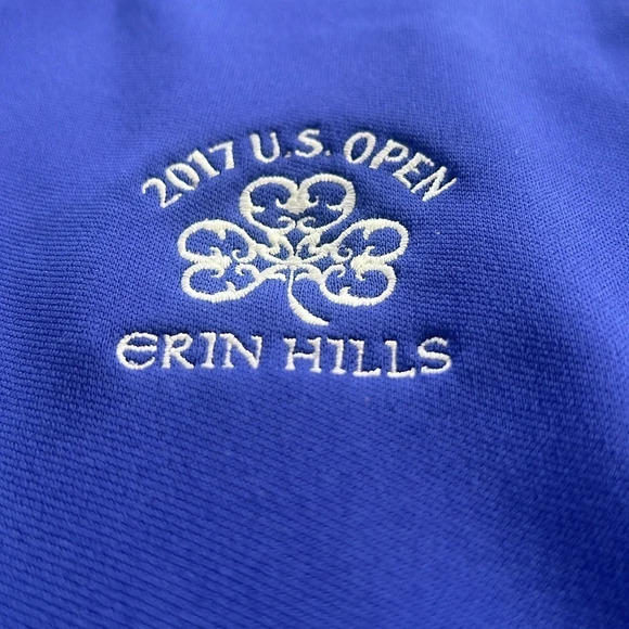 NIKE Golf ERIN HILLS GC 2017 US Open Blue 1/4 Zip NIKE Golf Sweatshirt Sz XL - Picture 2 of 15